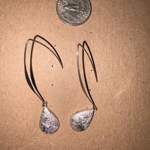 Silver Teardrop Dangle Earrings - Elegant Women's Jewelry